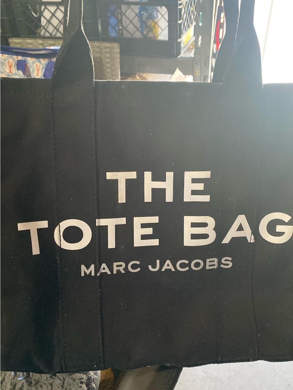 Marc Jacobs Black Tote Bag with White Logo